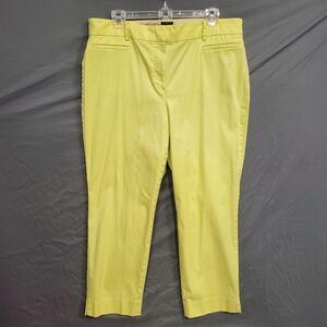 Talbots Womens The Perfect Crop Curvy Yellow Trousers